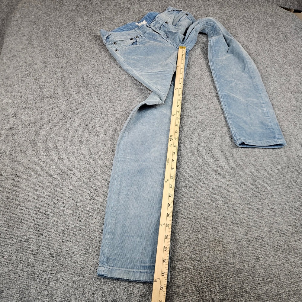 Free People Blue Corduroy Pants Slim Straight Leg Low Rise Size 29 61855-16515 - Picture 6 of 11